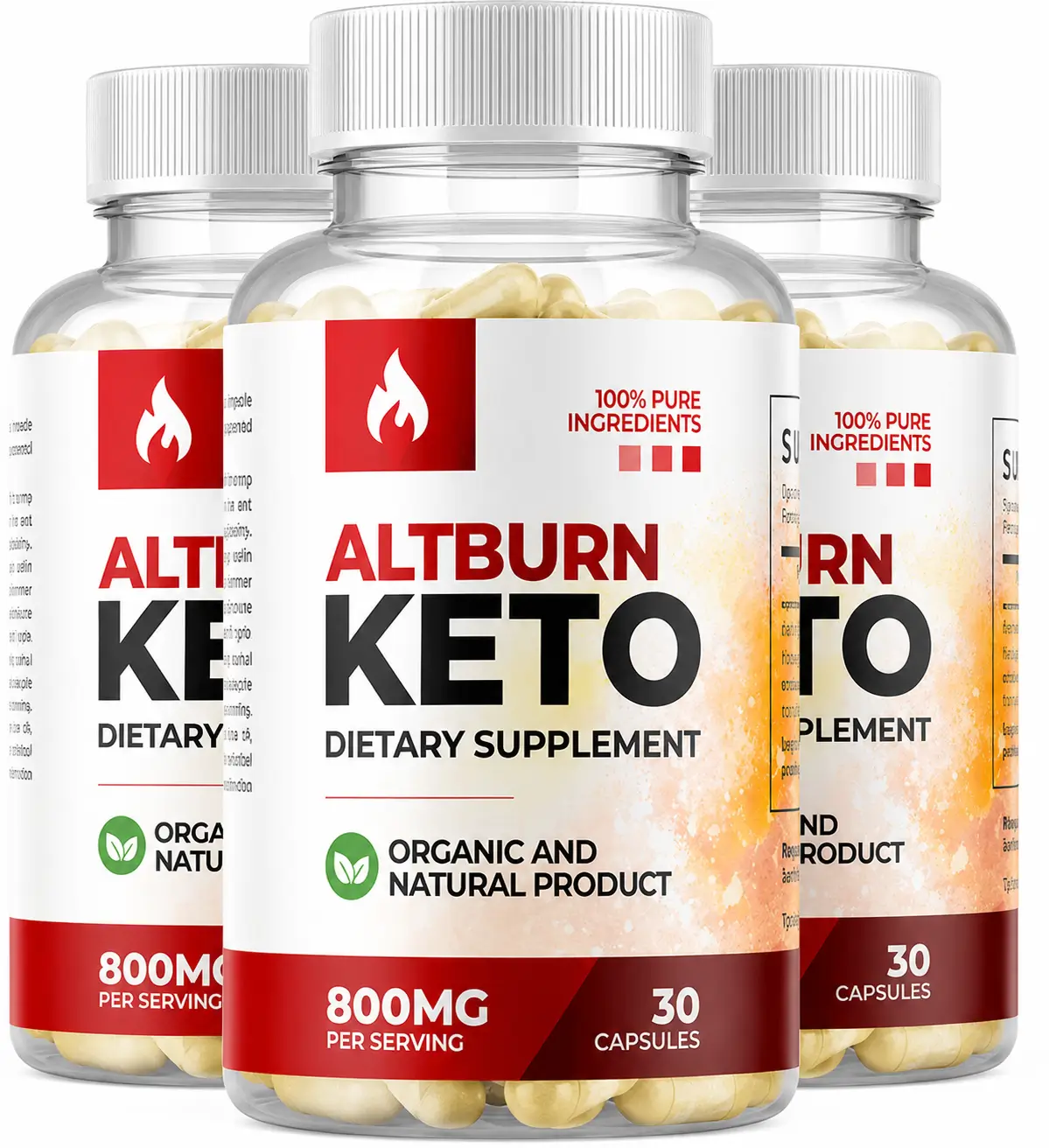 Three AltBurn KETO bottles